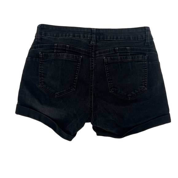 Wax Jean Black Cuffed Hem Jean Shorts Size Large Women’s - Picture 3 of 5